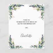 Budget Geburtstag 50 Eukalyptus Danke Karte (Rückseite)