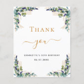 Budget Geburtstag 50 Eukalyptus Danke Karte (Vorderseite)