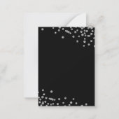 Budget Geburtstag Confetti Silver Black Einladung (Rückseite)