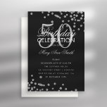Budget Geburtstag Confetti Silver Black Einladung<br><div class="desc">Elegantes "Geburtstagsparty Program" Design mit Glitzer Confetti in Silver & Black mit individuellem Text.</div>
