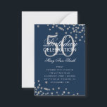 Budget Geburtstag Confetti Silver Navy Einladung<br><div class="desc">Elegantes "Birthday Party Program" Design mit Glitzer Confetti in Silver & Navy mit individuellem Text.</div>