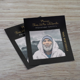 Budget Geburtstag Einladung Black and Gold