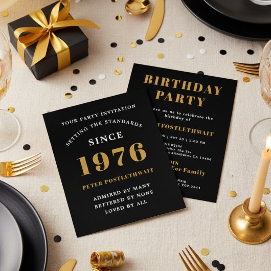 Budget Geburtstag Einladung Black and Gold Flyer