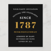 Budget Geburtstag Einladung Black and Gold Flyer (Vorne)