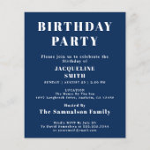 Budget Geburtstag Einladung Blue White Flyer (Hinten)