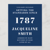 Budget Geburtstag Einladung Blue White Flyer (Vorne)