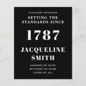 Budget Geburtstag Einladung Schwarz-weißen Flyer (Vorne)