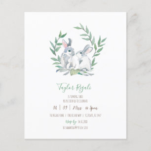 Budget Geburtstag Einladung Woodland Bunny Flyer