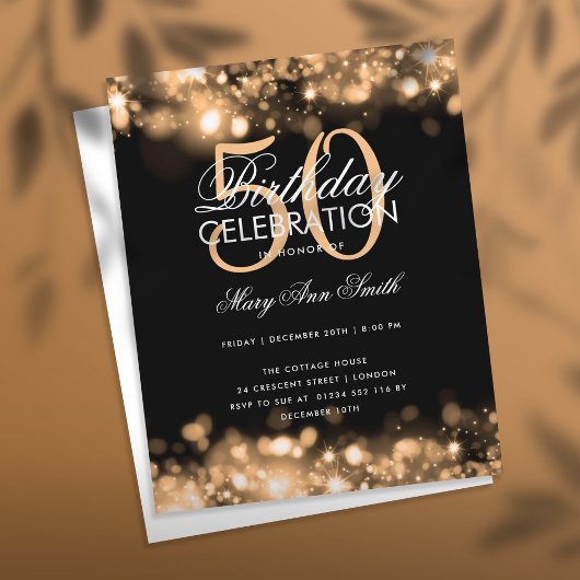 Budget Geburtstag Elegante Gold Glam Lichter laden