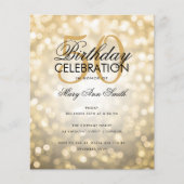 Budget Geburtstag Elegante Gold Sparkle Lichter la (Vorderseite)