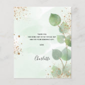 Budget Geburtstag Eukalyptus Glitzer danke Karte (Rückseite)