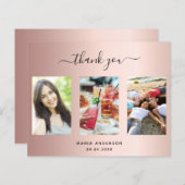 Budget Geburtstag Foto Rose Gold Dank Karte (Vorne/Hinten)
