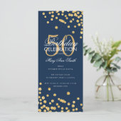Budget Geburtstag Glitzer Confetti Gold & Navy (Stehend Vorderseite)