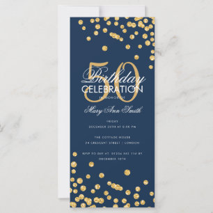 Budget Geburtstag Glitzer Confetti Gold & Navy
