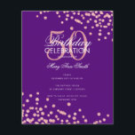 Budget Geburtstag Glitzer Confetti Rose Gold Lila<br><div class="desc">Elegantes "Geburtstagsparty Program" Design mit Glitzer Confetti in Rose Gold & Lila mit individuellem Text.</div>