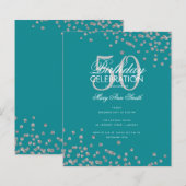 Budget Geburtstag Glitzer Confetti Silver Aquamari (Vorne/Hinten)