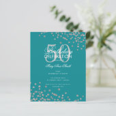 Budget Geburtstag Glitzer Confetti Silver Aquamari (Stehend Vorderseite)