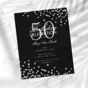 Budget Geburtstag Glitzer Confetti Silver Black