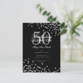 Budget Geburtstag Glitzer Confetti Silver Black Postkarte (Stehend Vorderseite)