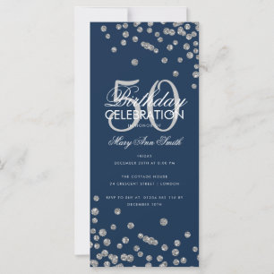 Budget Geburtstag Glitzer Confetti Silver & Navy