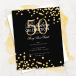 Budget Geburtstag Gold Glitzer Confetti Black Flyer<br><div class="desc">Elegantes "Birthday Party Program" Design mit Glitzer Confetti in Gold & Schwarz mit individuellem Text.</div>