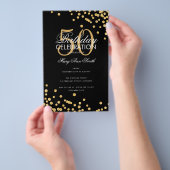 Budget Geburtstag Gold Glitzer Confetti Black Flyer (Handgriff)