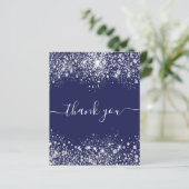 Budget Geburtstag Marine blauen Glitzer Staub dank (Stehend Vorderseite)