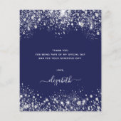 Budget Geburtstag Marine blauen Glitzer Staub dank (Rückseite)