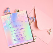 Budget Geburtstag rosa lila Tropfen Einladung