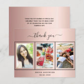 Budget Geburtstag Rose Gold Foto danke Karte (Vorne/Hinten)