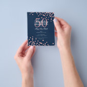 Budget Geburtstag Rose Gold Glitzer Navy Flyer (Gruppe)