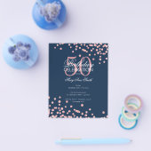 Budget Geburtstag Rose Gold Glitzer Navy Flyer (Einzeln)
