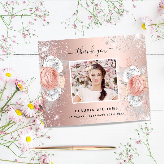 Budget Geburtstag Rose Gold Silber Foto Vielen Dan