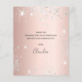 Budget Geburtstag Rose Gold Silber Glitzer Vielen  (Rückseite)