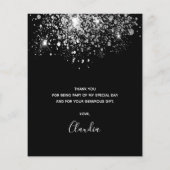 Budget Geburtstag schwarz silber Glitzer vielen Da (Rückseite)