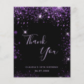 Budget Geburtstag schwarzen lila Glitzer vielen Da (Vorderseite)