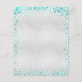 Budget Geburtstag Silber aquamariner Glitzer Einla (Rückseite)