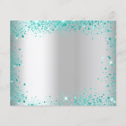 Budget Geburtstag Silber aquamariner Glitzer Save  (Rückseite)