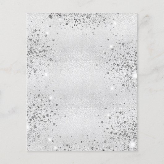 Budget Geburtstag Silber Glitzer Einladung (Rückseite)