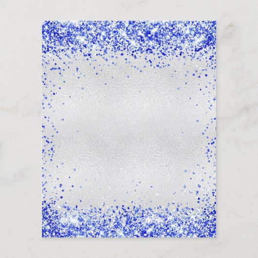 Budget Geburtstag Silberkönigsblau Einladung (Rückseite)