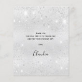 Budget Geburtstag Silberstaub Glitzer danke Karte (Rückseite)