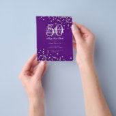 Budget Geburtstag Silver Glitzer Confetti Lila Flyer (Gruppe)