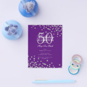 Budget Geburtstag Silver Glitzer Confetti Lila Flyer (Einzeln)