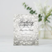 Budget Geburtstag Silver Sparkle Lichter laden ein (Stehend Vorderseite)