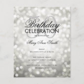 Budget Geburtstag Silver Sparkle Lichter laden ein (Vorderseite)