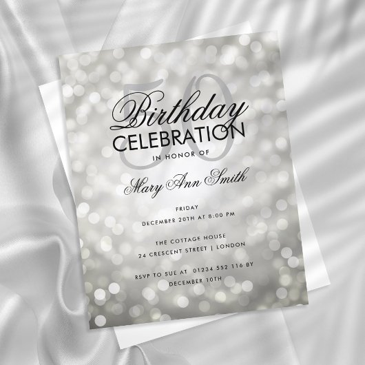 Budget Geburtstag Silver Sparkle Lichter laden ein