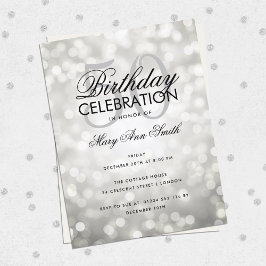 Budget Geburtstag Silver Sparkle Light Einladung Postkarte