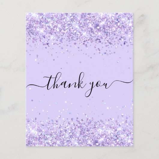 Budget Geburtstag violett Glitzer Staub danke (Vorderseite)