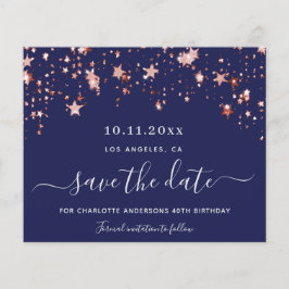 Budget Geburtstagsnacht blaue Rose Save the Date