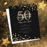 Budget Geburtstagspartei Glitzer Confetti Gold Bla<br><div class="desc">Elegantes "Birthday Party Program" Design mit Glitzer Confetti in Gold & Schwarz mit individuellem Text.</div>